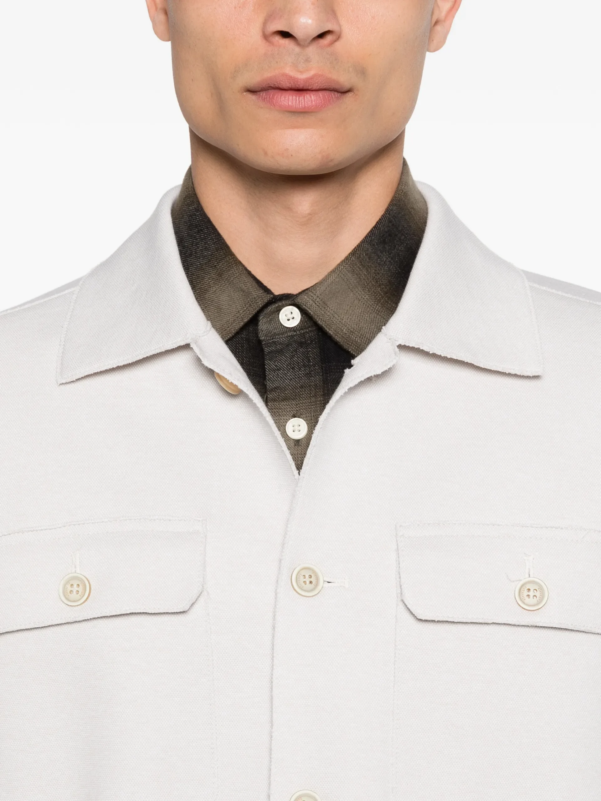 Camasa Eleventy Buttoned Shirt gri - imagine 5