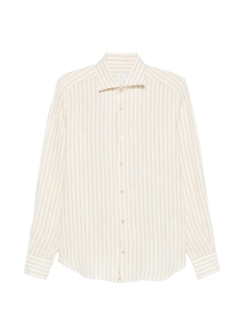Camasa Eleventy Striped Linen bej