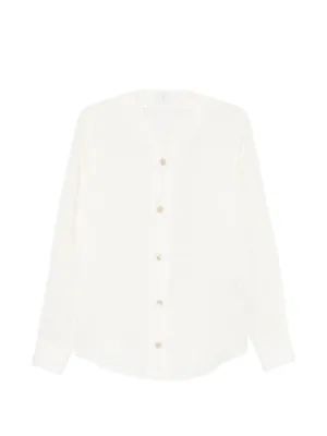 Camasa Eleventy V-neck Buttoned alb