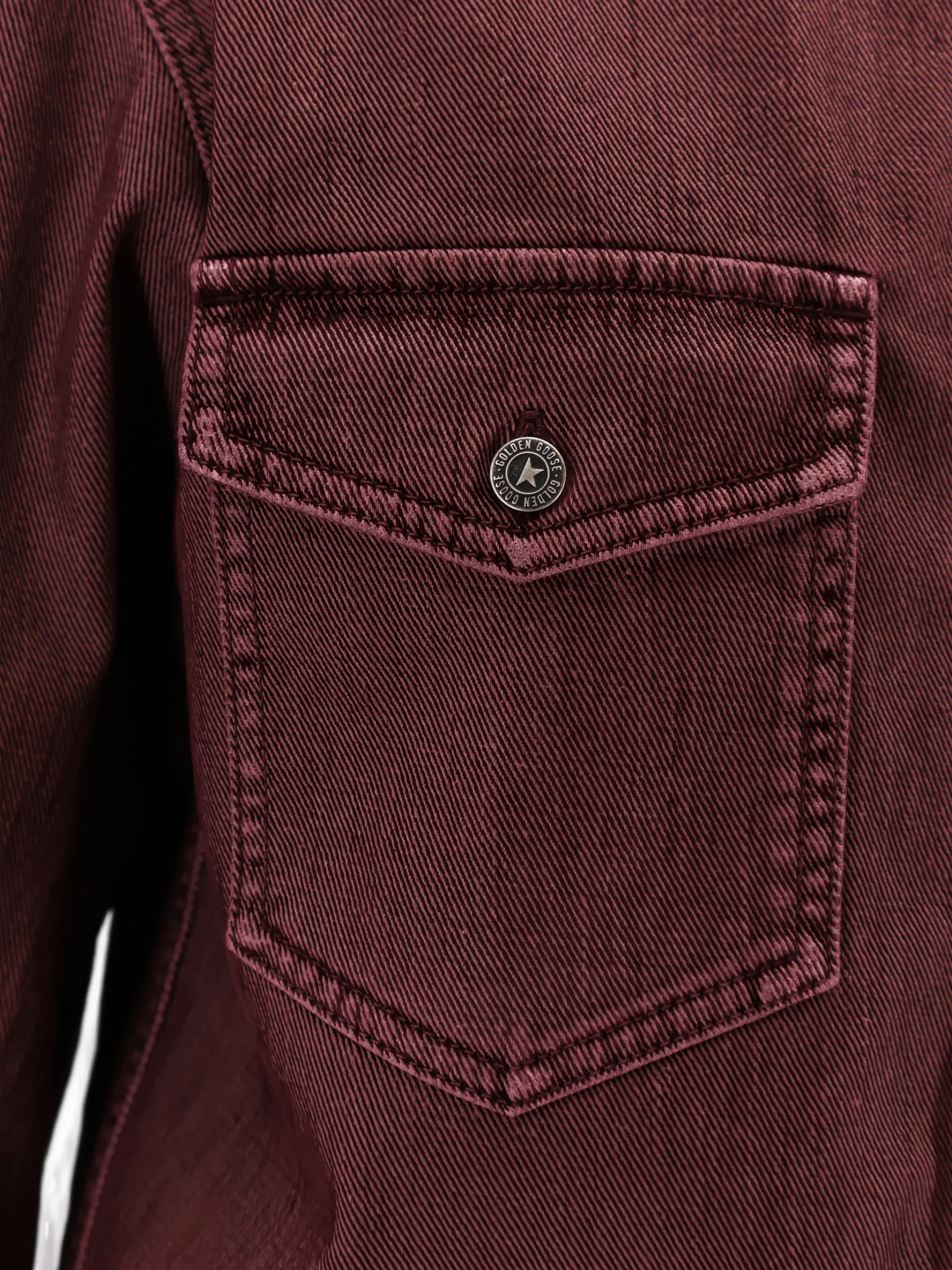 Camasa Golden Goose Pocket visiniu - imagine 3