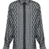 Camasa Versace Geometric-Pattern gri