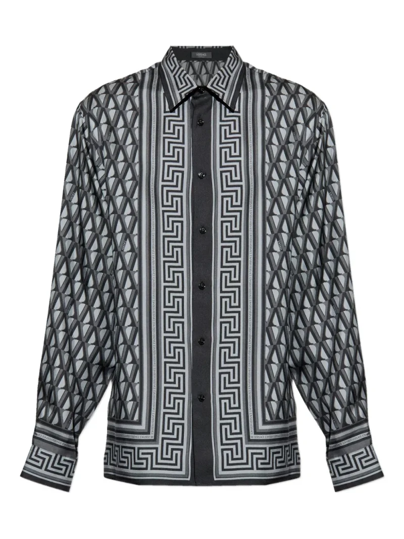 Camasa Versace Geometric-Pattern gri