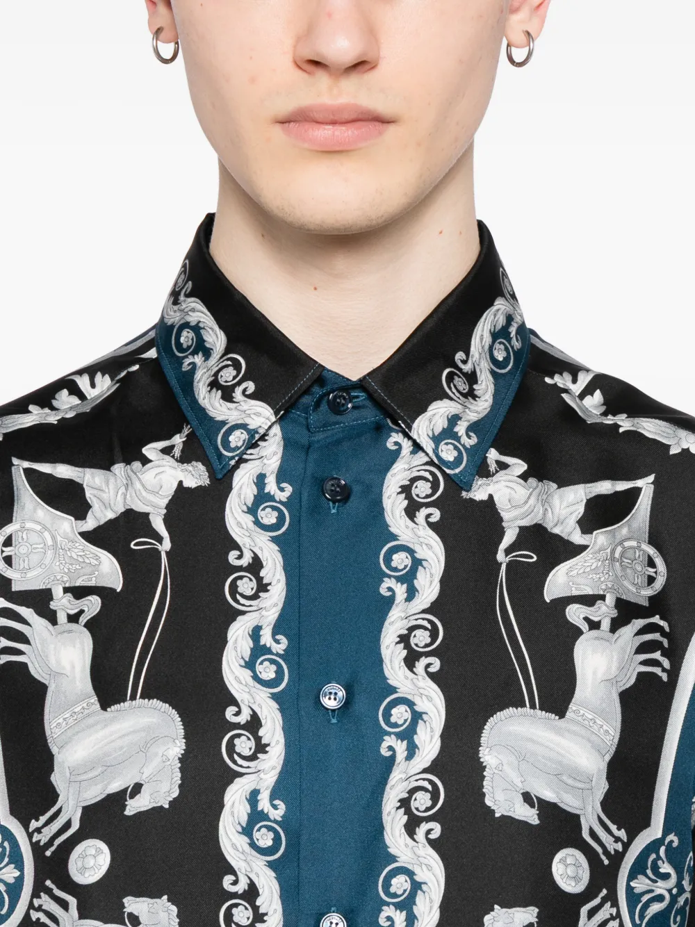 Camasa Versace Hall Of Heroes bleumarin - imagine 5