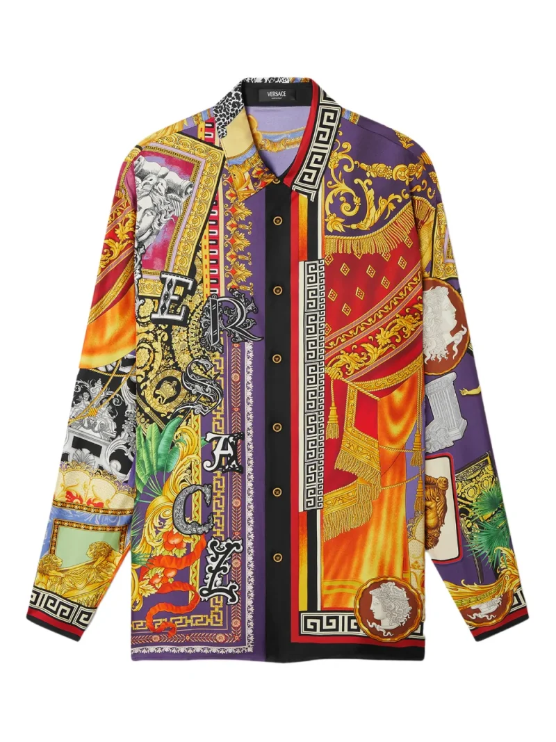 Camasa Versace Printed Silk Twill multicolor