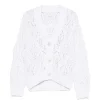 Cardigan Eleventy Button Knit alb