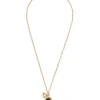 Colier Ferragamo Gancini Flower Charm auriu