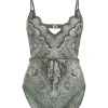 Costum de baie ZIMMERMANN Wanderlust Scalloped Paisley verde
