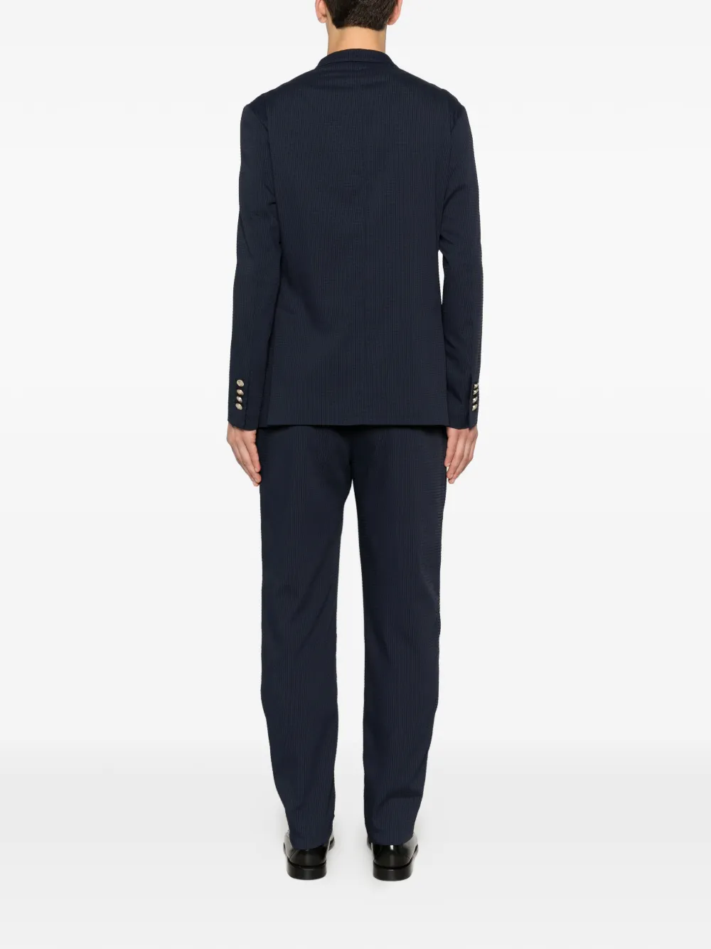 Costum Eleventy Double-Breasted Chest-Pocket bleumarin - imagine 3