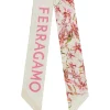 Esarfa Ferragamo Gaia-Print Silk roz
