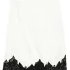 Fusta midi Stella McCartney lace-trim satin bej