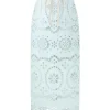 Fusta midi ZIMMERMANN Awaken Embroidered albastru
