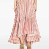 Fusta midi ZIMMERMANN Bohemien Rebellion Ruffled Striped multicolor