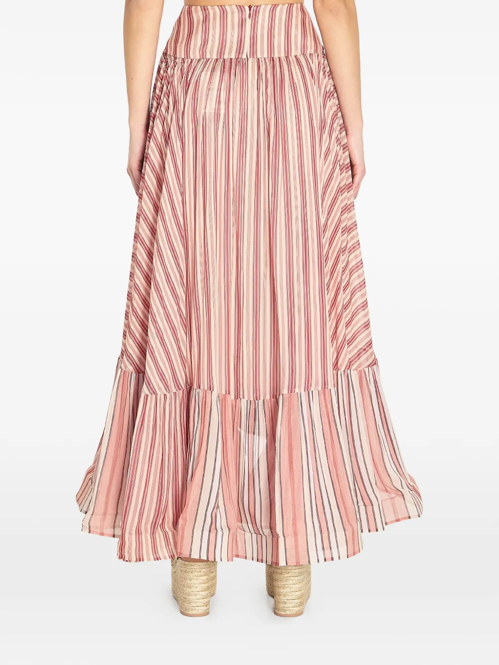 Fusta midi ZIMMERMANN Bohemien Rebellion Ruffled Striped multicolor - imagine 2
