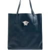 Geanta Versace La Medusa Leather Tote bleumarin