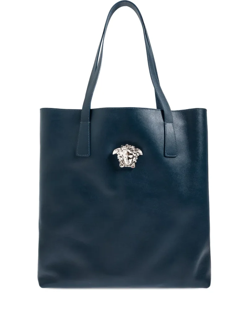 Geanta Versace La Medusa Leather Tote bleumarin