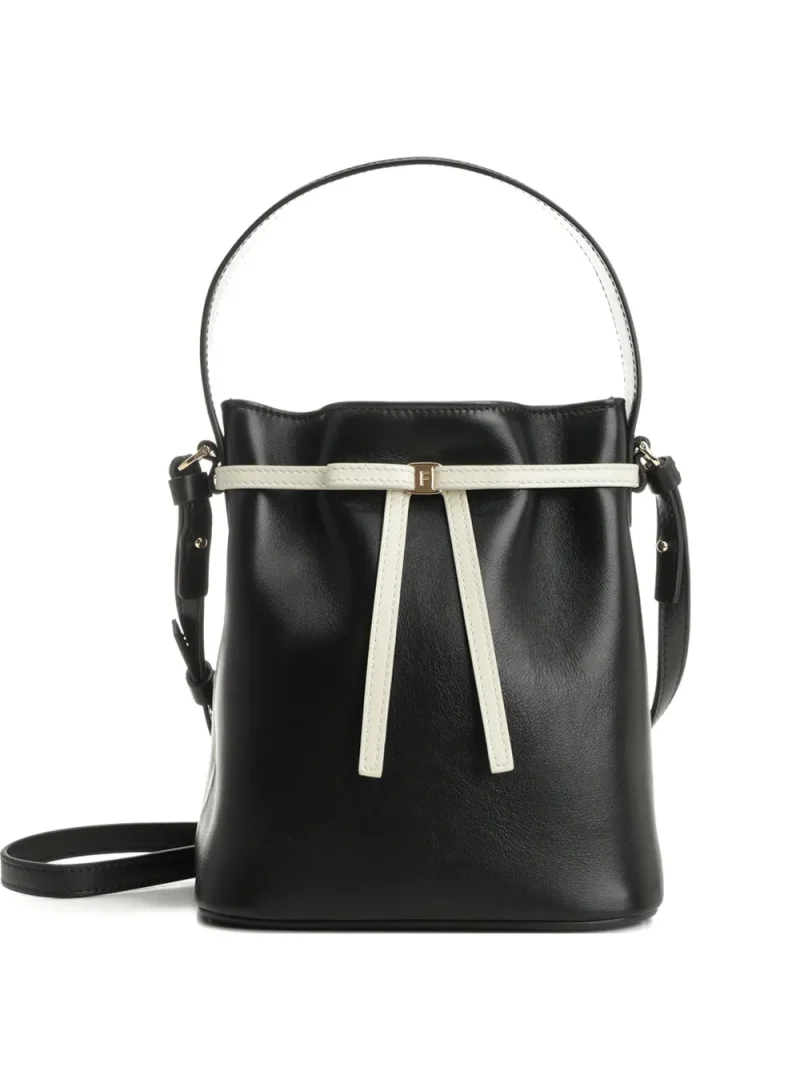 Geanta Ferragamo Bow-Detail Bucket negru