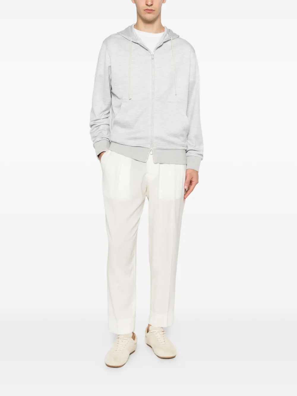 Hanorac Eleventy Zip-Fastening gri - imagine 4