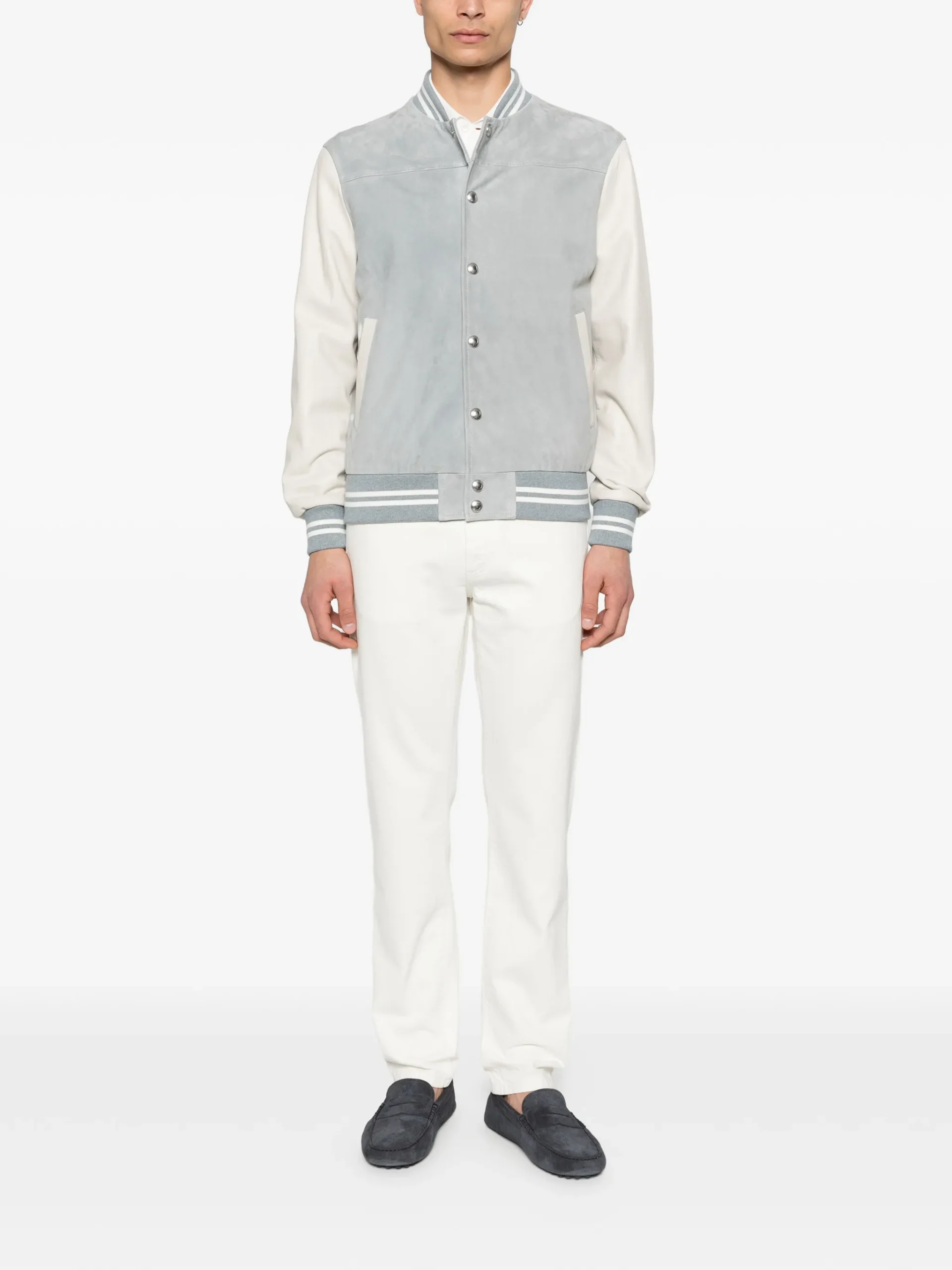 Jacheta Eleventy Striped Bomber albastru - imagine 5