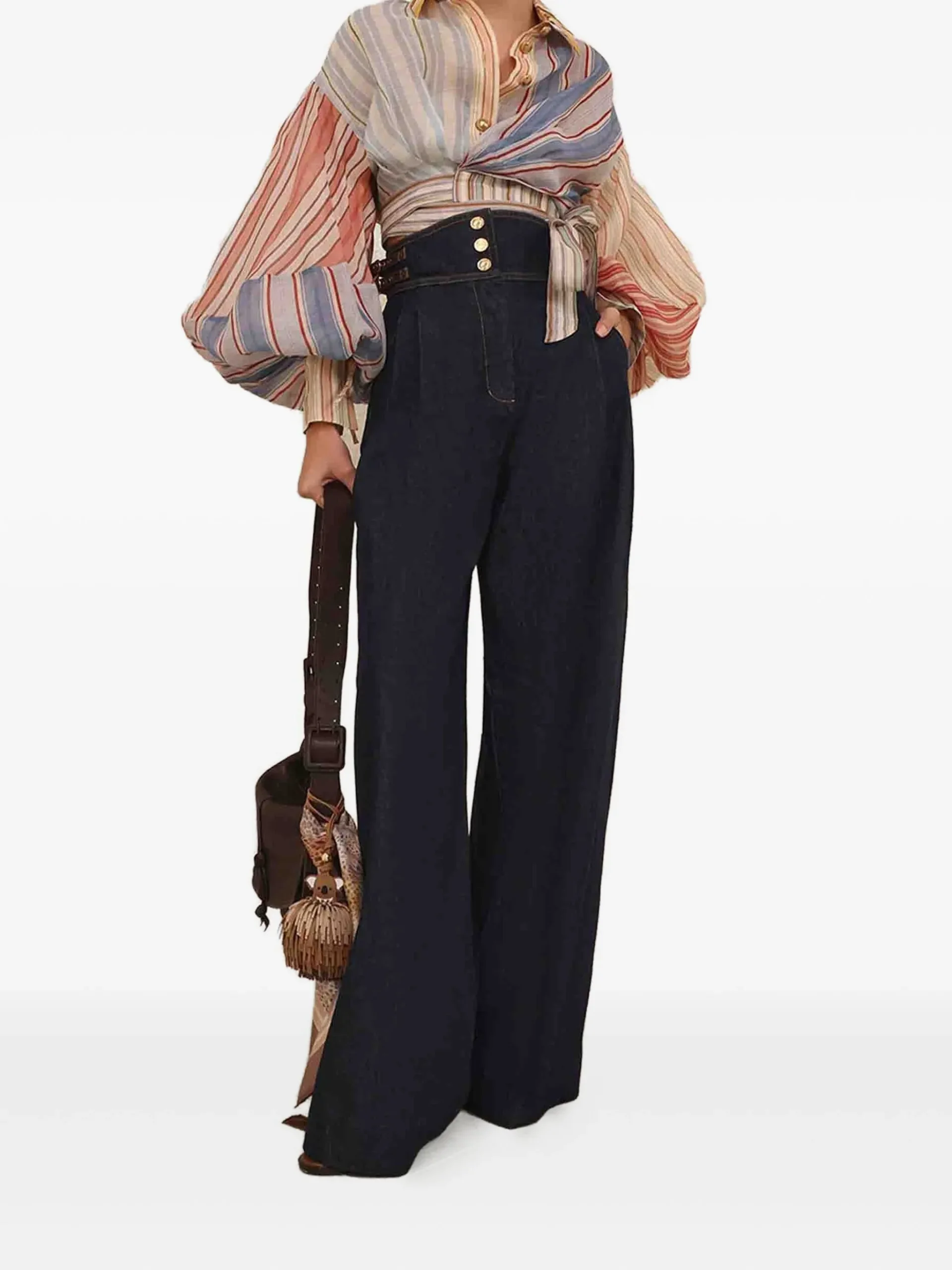 Jeans Zimmermann High-Waist Rebellion Flared bleumarin - imagine 3