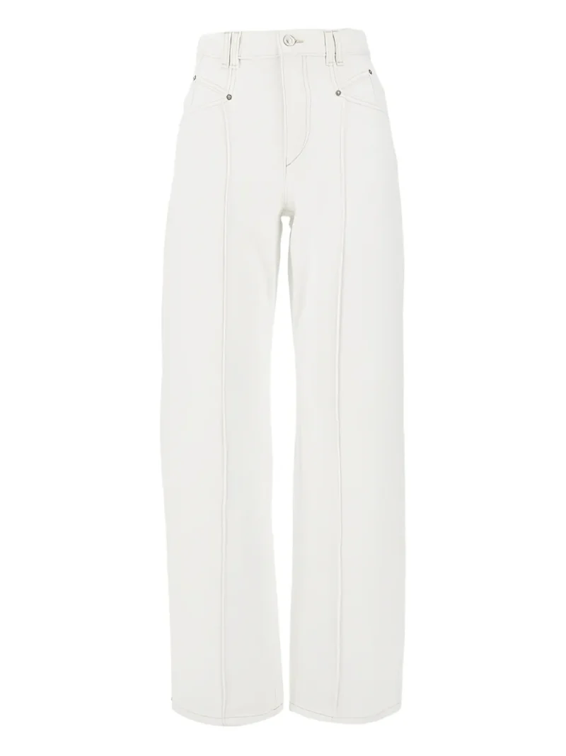 Pantaloni denim Drolane Logo-Patch ecru