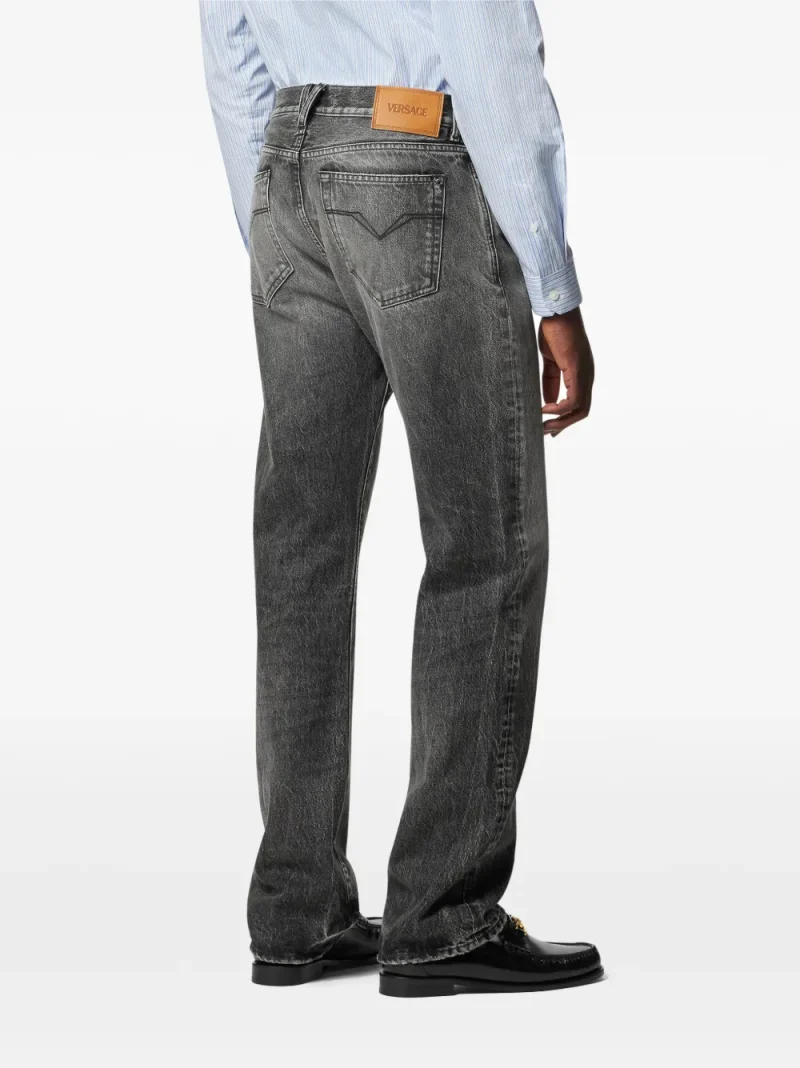 Alternative view of Pantaloni denim Versace Logo-Patch gri