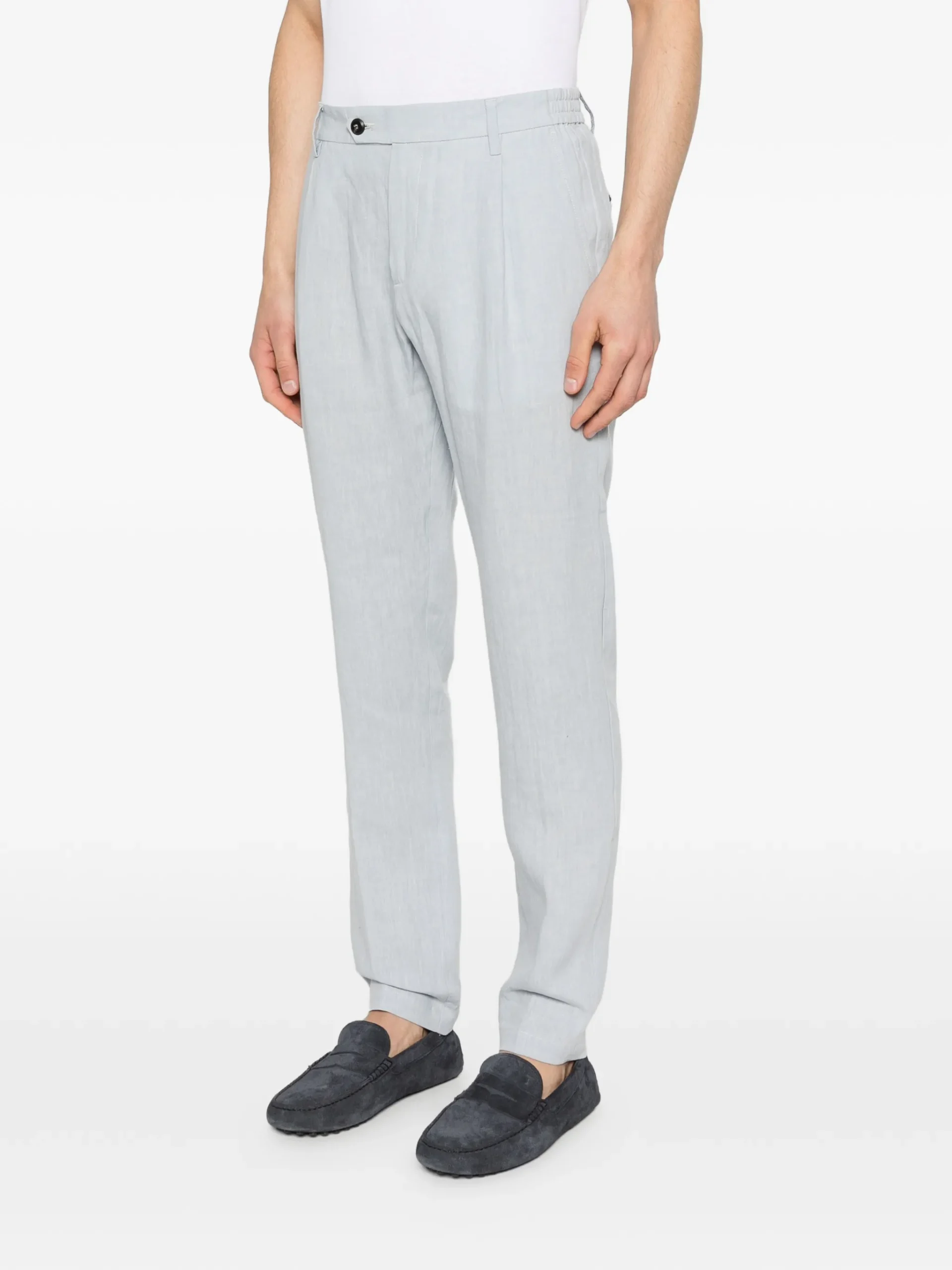 Pantaloni Eleventy Pleated albastru - imagine 3