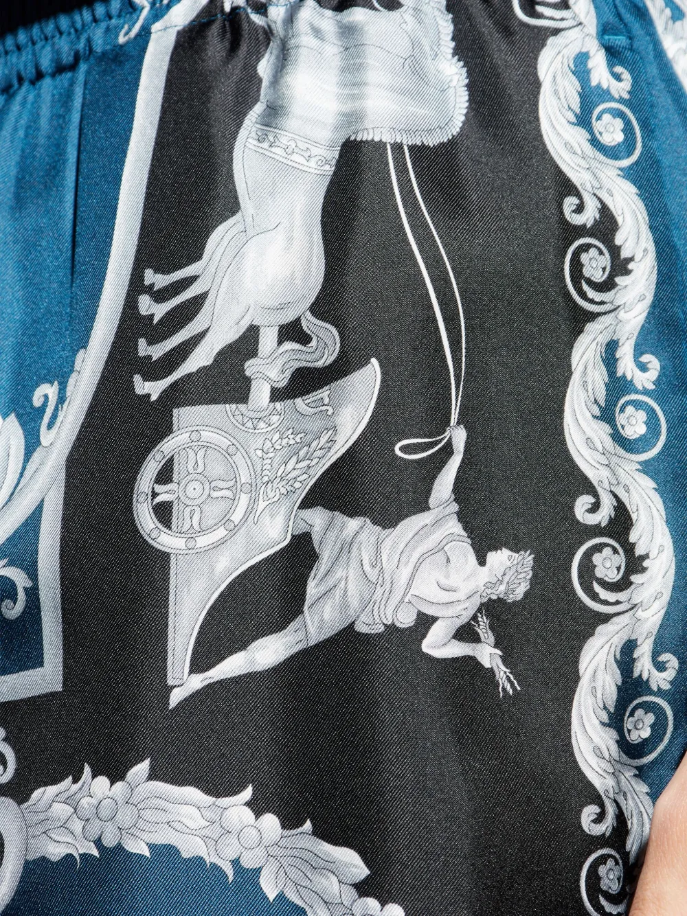 Pantaloni scurti Versace La Coupe des Dieux Silk bleumarin - imagine 5