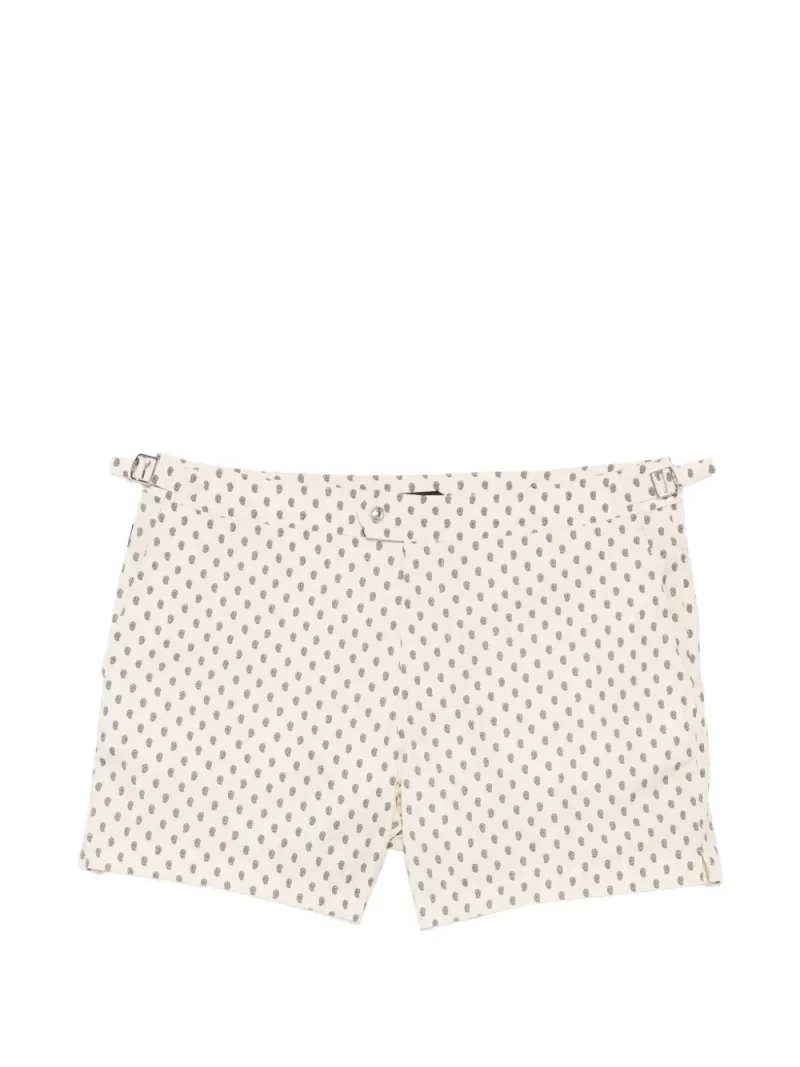 Pantaloni scurti TOM FORD Buckle-Detail Swim alb