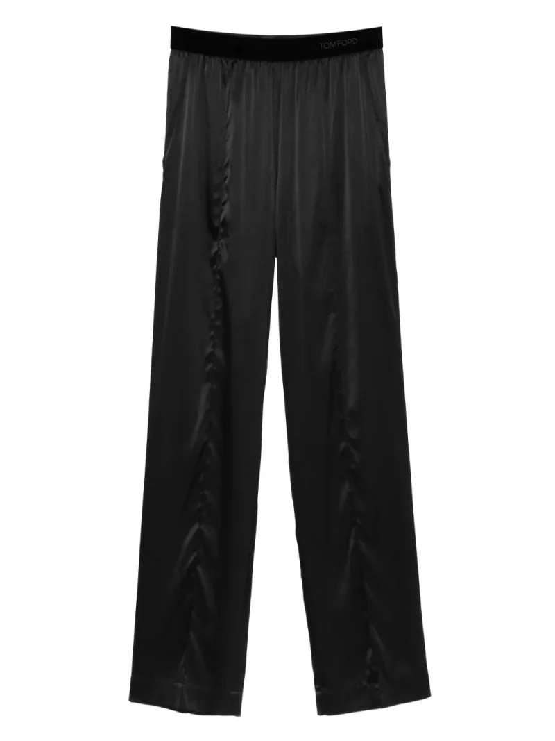 Pantaloni TOM FORD Logo Silk negru
