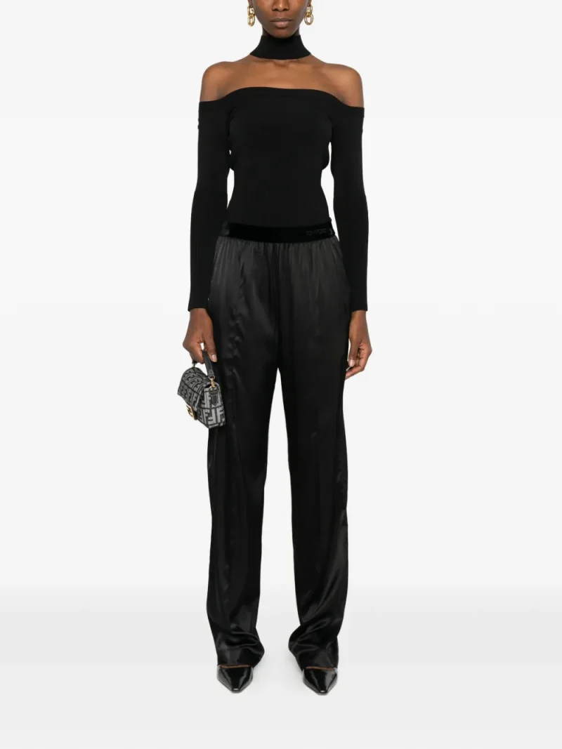 Alternative view of Pantaloni TOM FORD Logo Silk negru