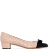 Pantofi Ferragamo Vara Q 35 Quilted Leather bej