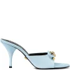 Pantofi Mules 85mm Opera Bow Stiletto-Heel albastru