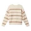 Pulover MARANT Romain striped ecru