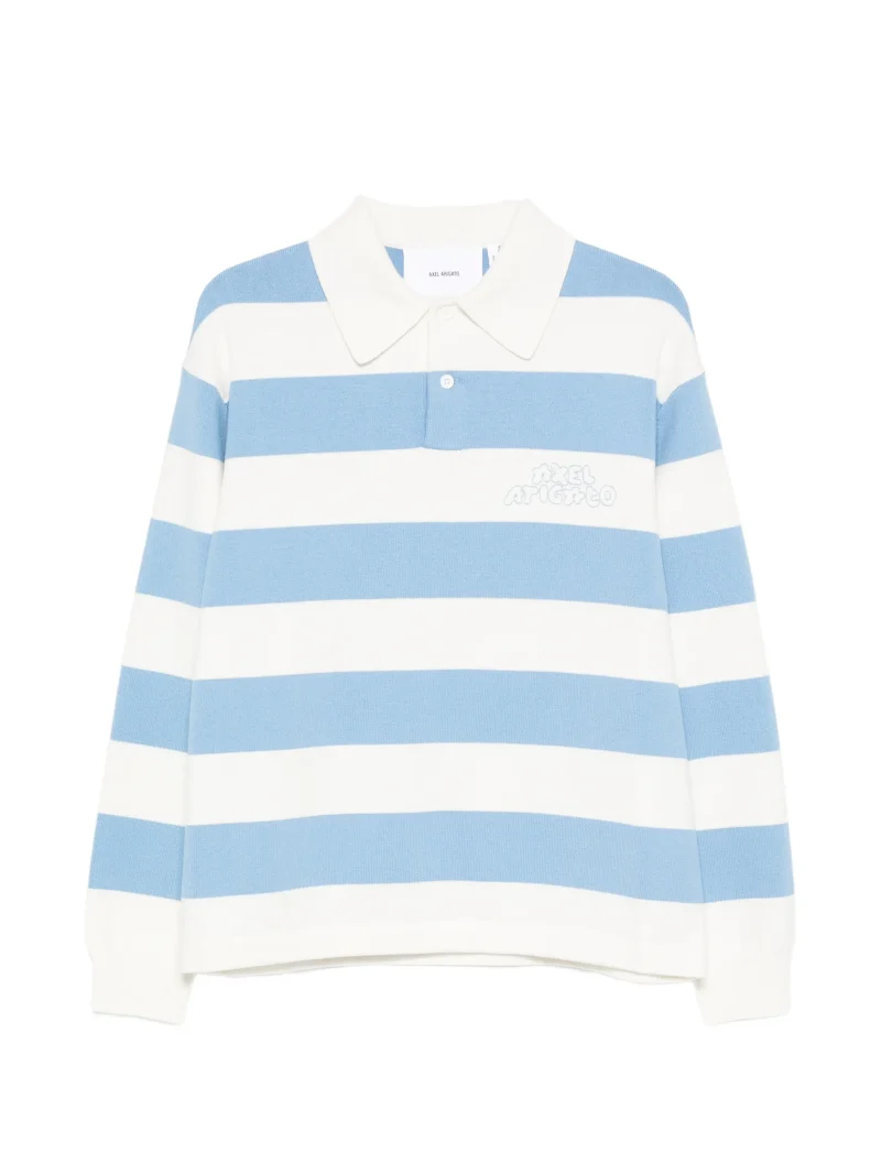 Pulover polo Axel Arigato striped-pattern alb/albastru