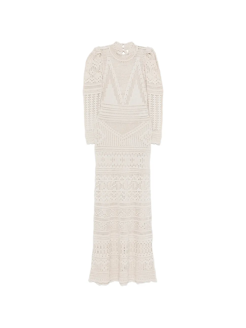 Rochie maxi Isabel Marant Dione Long-Sleeve Knitted ecru