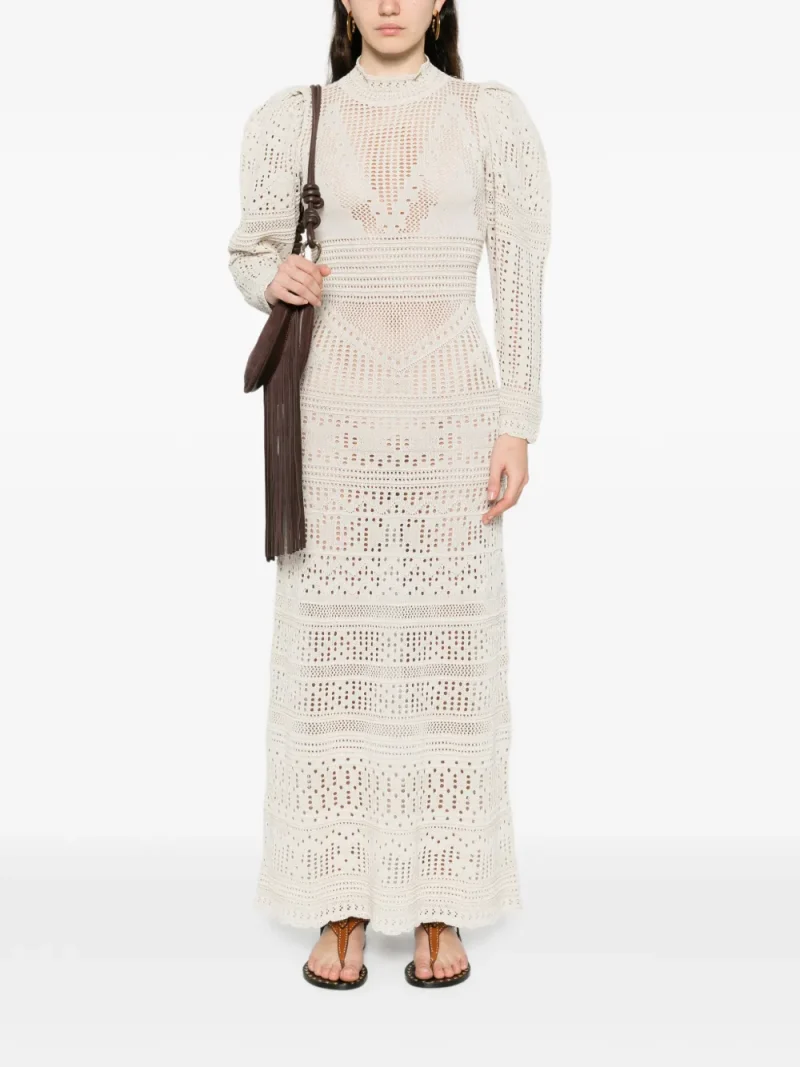 Alternative view of Rochie maxi Isabel Marant Dione Long-Sleeve Knitted ecru