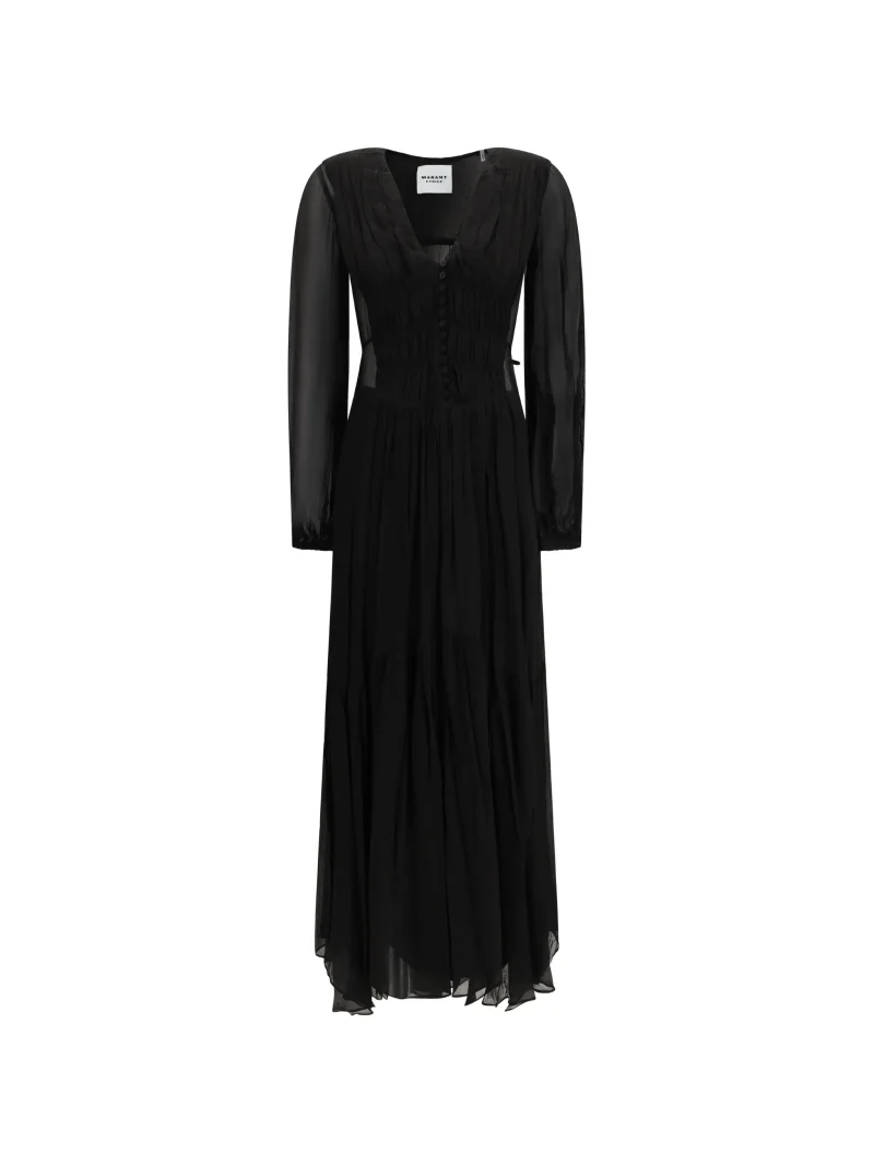 Rochie maxi Marant Etoile Briane V-neck negru