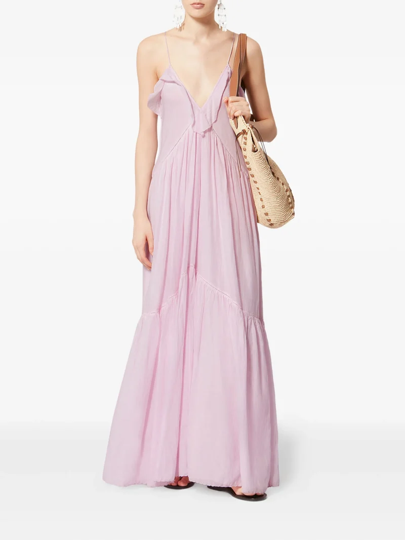 Alternative view of Rochie maxi Marant Etoile Vasma ruffled roz