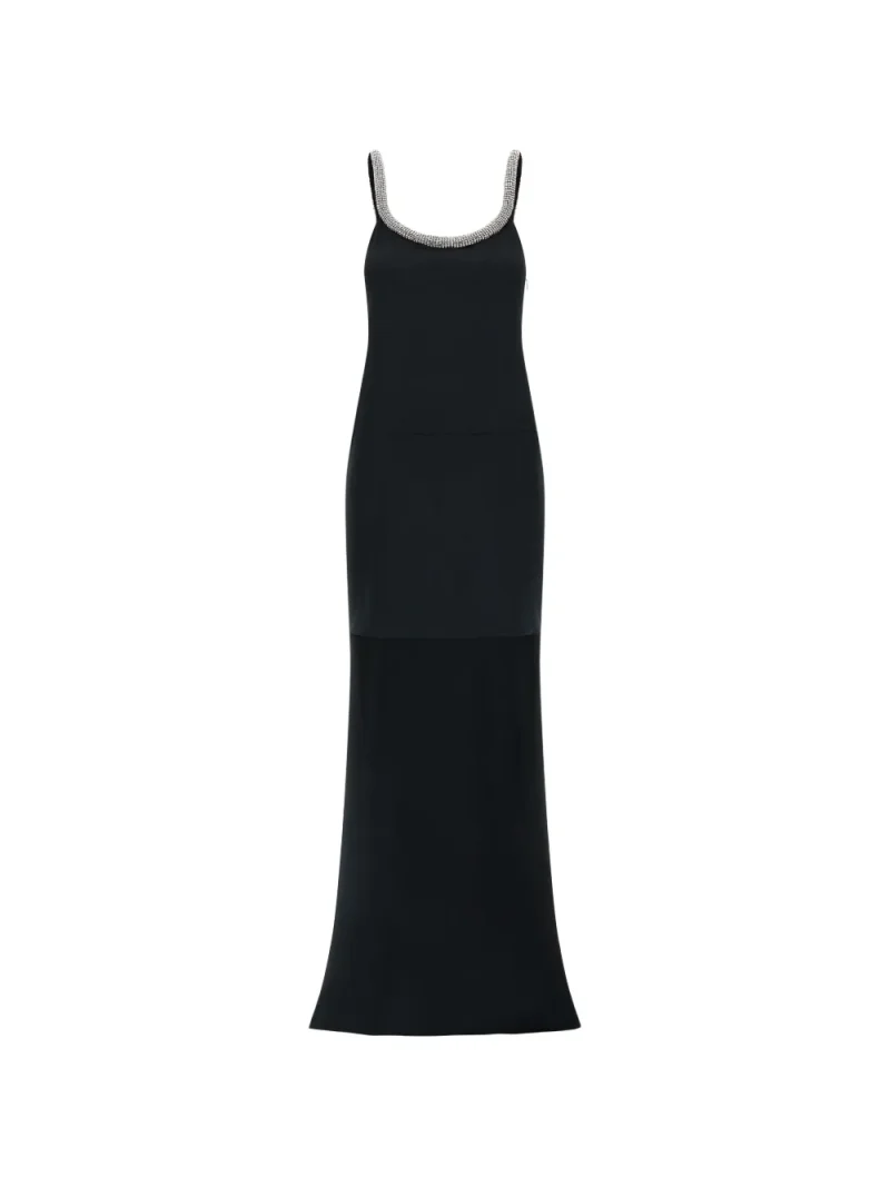Rochie maxi TOM FORD Crystal Asymmetrical-Trawl negru
