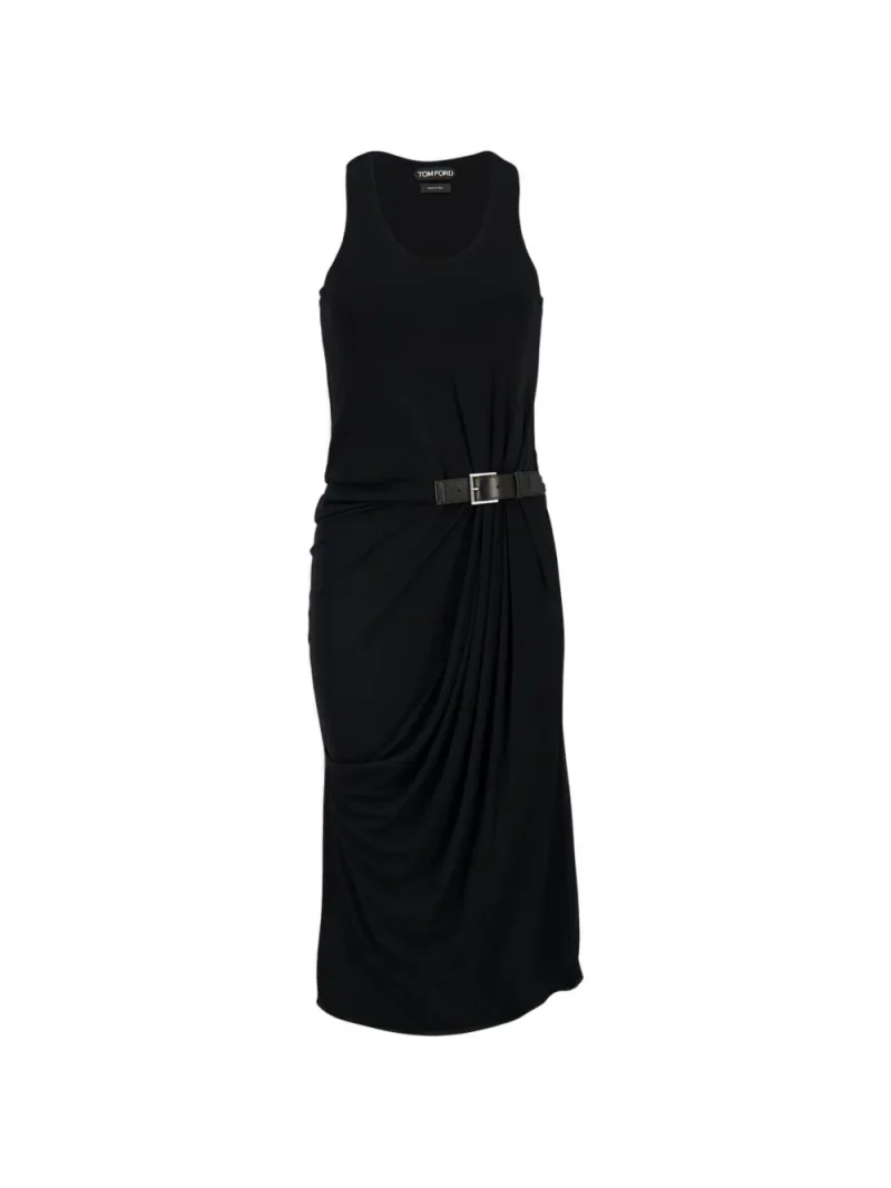 Rochie midi TOM FORD Belted negru