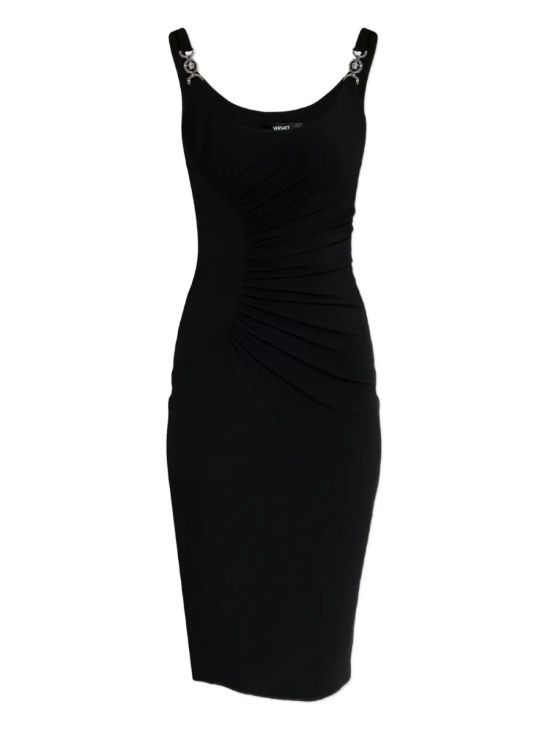 Rochie midi Versace Medusa-Detail negru