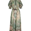 Rochie midi Wanderlust Paisley-Motif verde