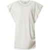 Rochie mini Marant Etoile Orlane eyelet sleeve gri