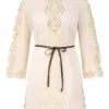 Rochie mini ZIMMERMANN Awaken Embroidered Tunic beige