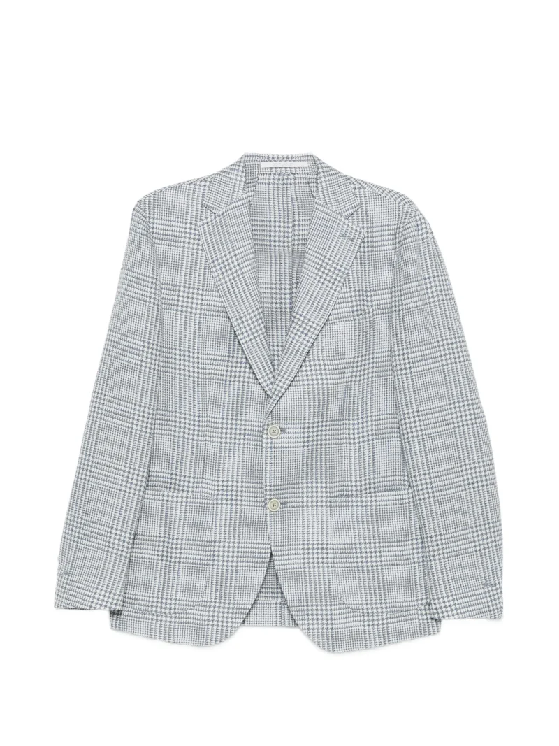 Sacou Eleventy Checked Single-Breasted gri