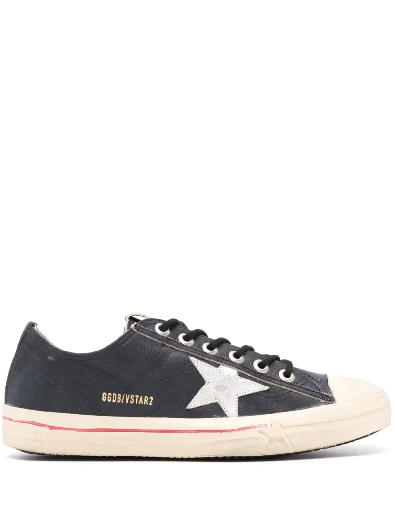 Sneakers Golden Goose V-Star distressed-effect leather negru