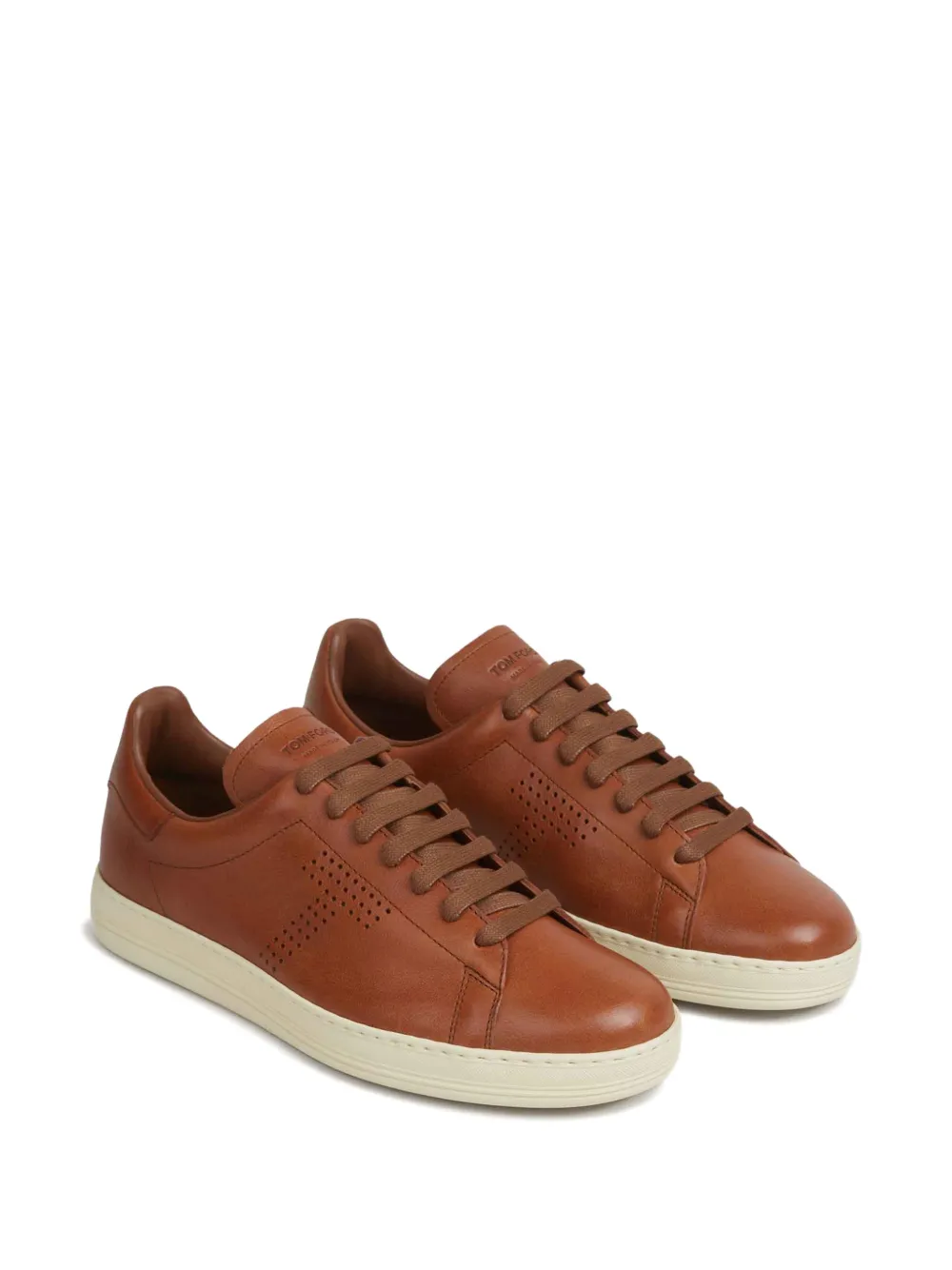 Sneakers TOM FORD Perforated-Logo maro - imagine 3