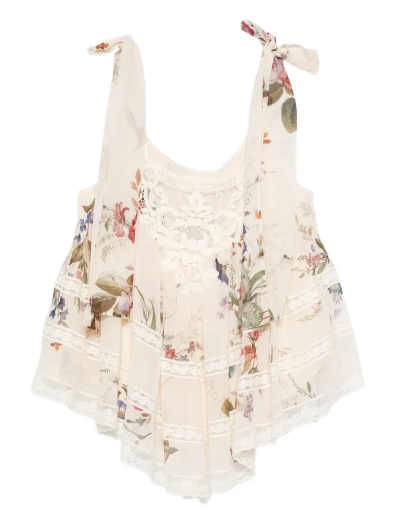 Top ZIMMERMANN Patience Floral Lace beige