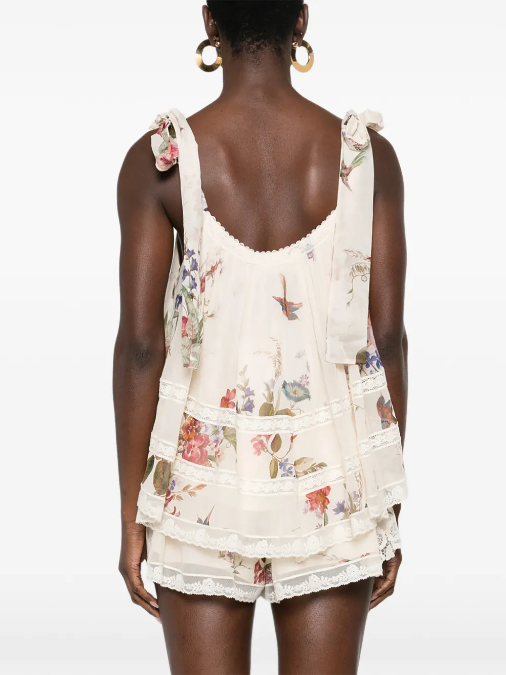 Top ZIMMERMANN Patience Floral Lace beige - imagine 2