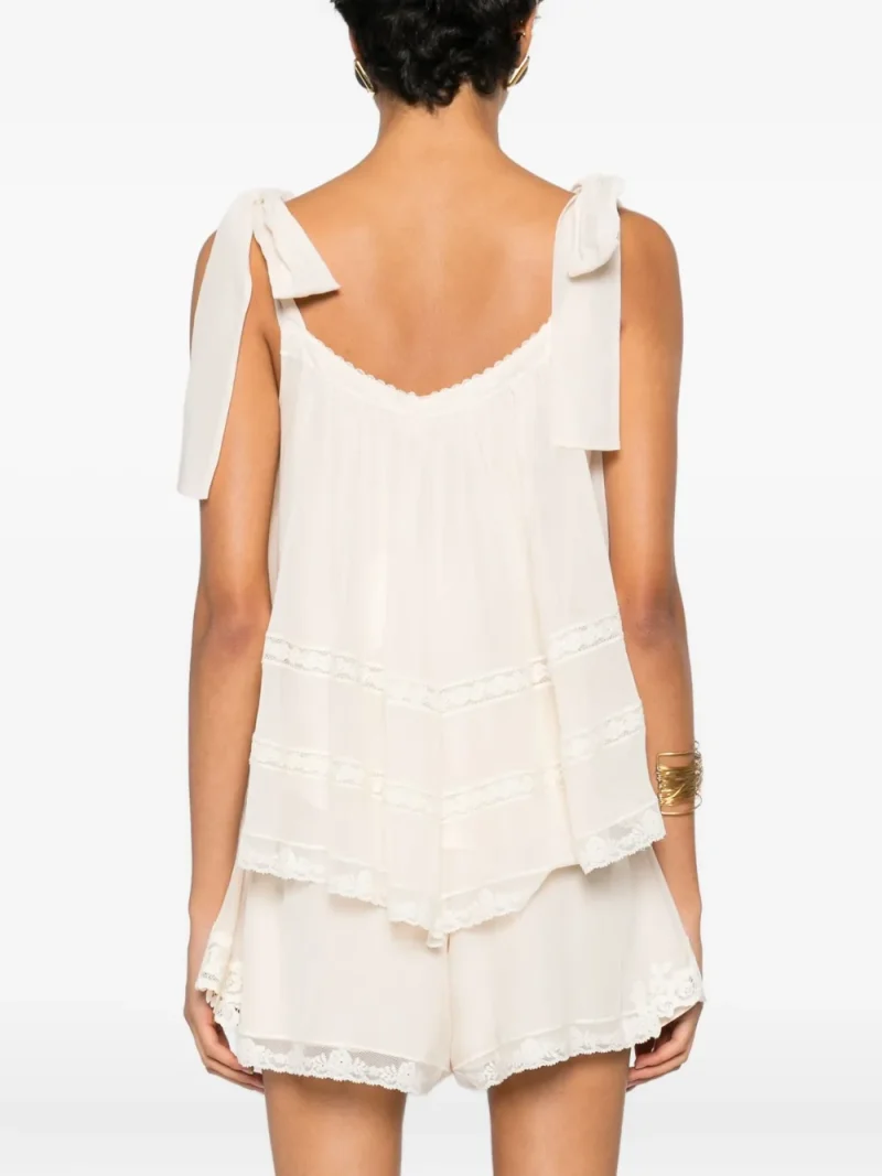Alternative view of Top ZIMMERMANN Tie-Shoulder Lace ecru